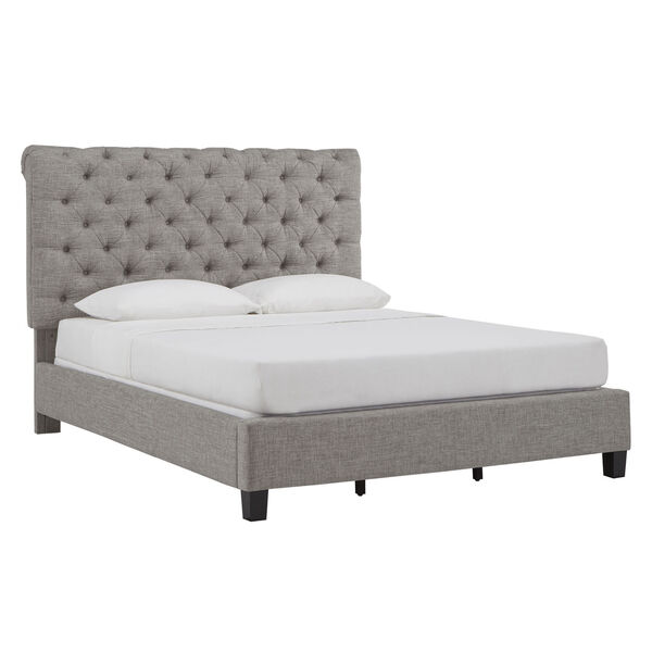 Charolette Gray Adjustable Tufted Roll Top Queen Bed, image 1